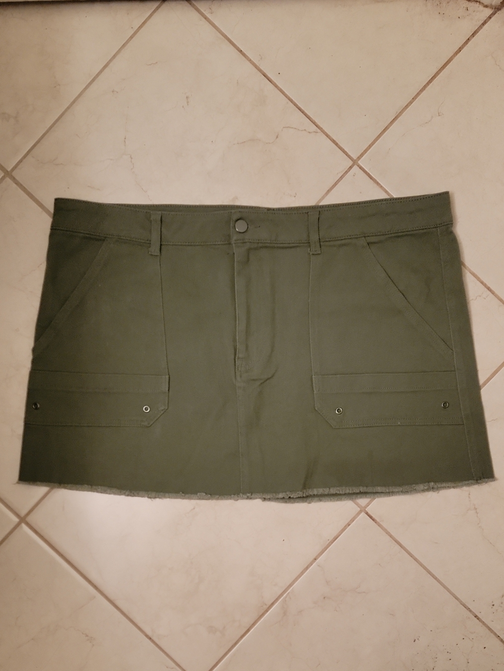 Olive Green Women’s Utility Mini Skirt